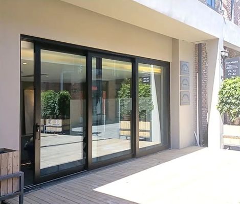 Porte coulissante en verre étanche à l'air en aluminium de haute qualité