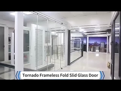 Porte en verre trempé pliable sans cadre