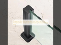 Barrière de verre trempé alliage d'aluminium en acier inoxydable sans cadre Barrière de verre balustrade de protection balcon Escalier